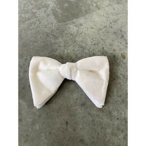 Vintage Hair Clip Terrycloth White Ivory 6” x 4”